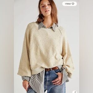 Free People Found My Friend Pullover Sweater - Cream
